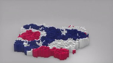 ABD 'nin Ohio Eyaleti girişi 3D çubuklarla haritayı oluşturan Waving Flag Design ile haberler, politik olaylar, spor tanıtımları ve sunumlar için kullanışlı.