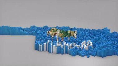 ABD 'nin Oklahoma Eyaleti girişi 3 boyutlu çubuklarla haritayı oluşturan Waving Flag Design ile haberler, politik olaylar, spor tanıtımları ve sunumlar için kullanışlı.