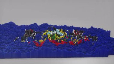 ABD 'nin Pensilvanya Eyaleti girişi 3D çubuklarla haritayı oluşturan Waving Flag Design ile haberler, politik olaylar, spor tanıtımları ve sunumlar için kullanışlı.