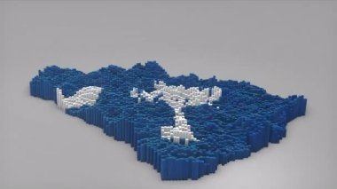 ABD 'nin Güney Carolina Eyaleti girişi 3D çubuklarla haritayı oluşturan Sallanan Bayrak Tasarımı ile haberler, politik olaylar, spor tanıtımları ve sunumlar için kullanışlı.