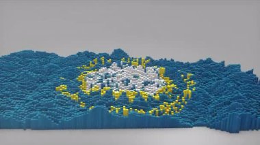 ABD 'nin Güney Dakota Eyaleti girişi 3D çubuklarla haritayı oluşturan haber, siyasi olaylar, spor tanıtımları ve sunumlar için kullanışlı Dalgalanan Bayrak Tasarımı.