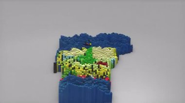 ABD 'nin Vermont Eyaleti girişi 3d çubuklarla haritayı oluşturan Sallanan Bayrak Tasarımı ile haberler, siyasi olaylar, spor tanıtımları ve sunumlar için kullanışlı.