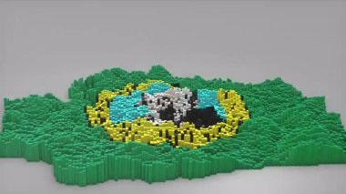 ABD 'nin Washington Eyaleti girişi 3 boyutlu çubuklarla haritayı oluşturan Waving Flag Design ile haberler, siyasi olaylar, spor tanıtımları ve sunumlar için kullanışlı.