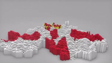 Kuzey İrlanda ülke açılışı 3d çubuklarıyla haritayı oluşturan Waving Flag Design haber, politik olaylar, spor tanıtımları ve sunumlar için kullanışlı.