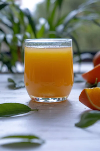 Świeży Sok Pomarańczowy Szklance Wysokiej Jakości Zdjęcie — Zdjęcie stockowe