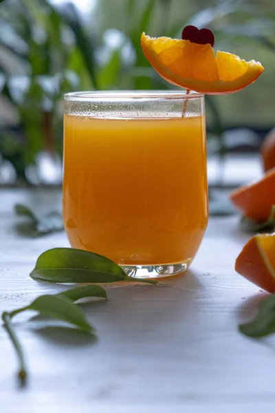 Świeży Sok Pomarańczowy Szklance Wysokiej Jakości Zdjęcie — Zdjęcie stockowe