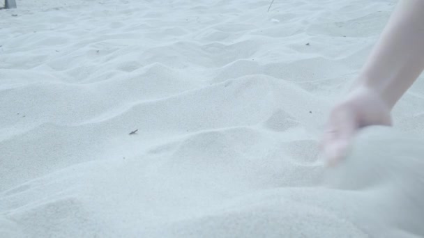 Areia Desliza Através Dos Dedos Tempo Passageiro Imagens Alta Qualidade — Vídeo de Stock
