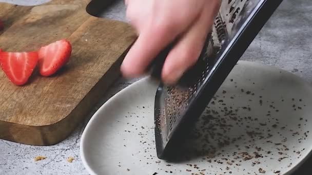 Izgara Tatlı Çikolatalı Tatlı Yüksek Kaliteli Fullhd Görüntüler — Stok video