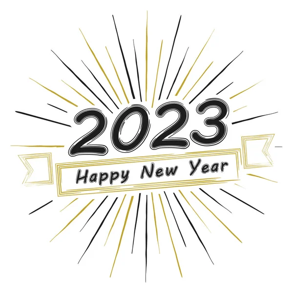 뉴이어 2023 텍스트의 헤더에는 2023 초대장을 형식이죠 배경에 고립되어 있습니다 스톡 벡터