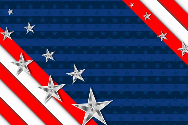 アメリカの休日の背景 独立記念日 記念碑 労働者 星や縞模様の社長の日のバナーデザイン ベクターイラスト — ストックベクタ