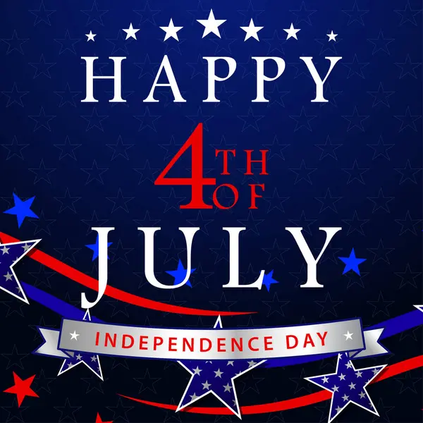 Yıldız ve çizgili 4 Temmuz bayrağınız kutlu olsun. ABD Bağımsızlık Günü geçmişi. Vektör illüstrasyonu.