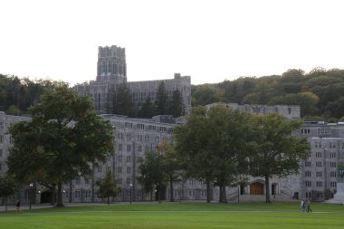 Touring about at the West Point Academy In West Point, NY by the Hudson River. clipart