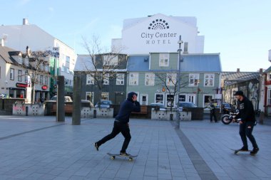 Mart 2018 'de Reykjavik İzlanda' yı gezmek ve gezmek., 