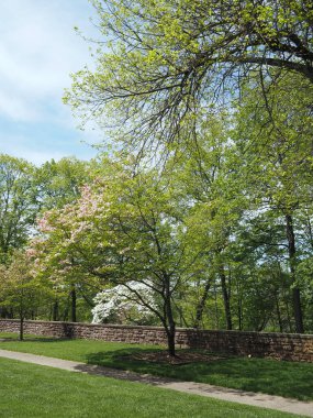 Bahçeler, bahçeler ve Bucks County Halk Koleji 'nin kampüsündeki bazı binalar..