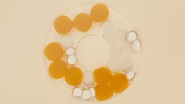 Cilt hücreleriyle etkileşen kollajen serumu. 4K CGI animasyonu.