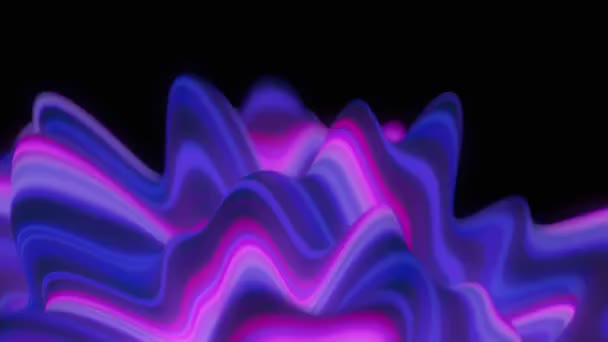 Абстрактні Неонові Хвилі Безшовна Петля — стокове відео