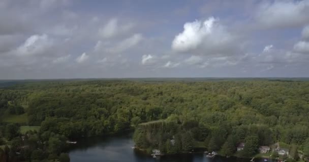 Aerial Hyperlapse Ontario Canada Cottage Country Розстріляний Raw — стокове відео