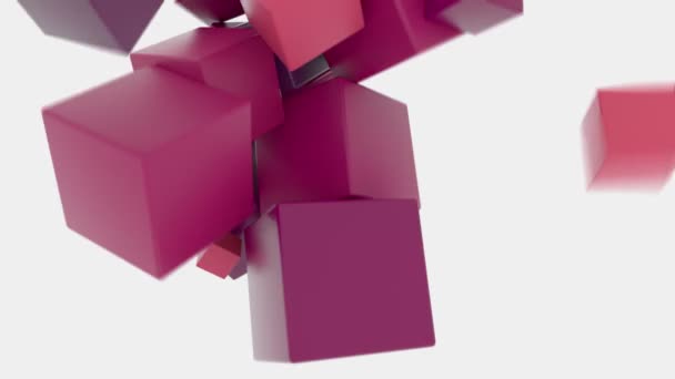 Des Cubes Flottants Abstraits Entrent Collision Animation Cgi — Video