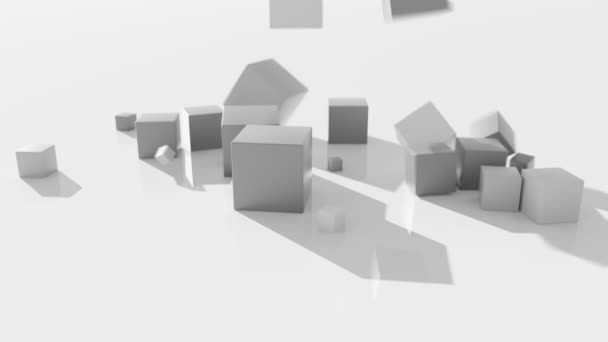 Abstrak Falling Cubes Animasi Cgi — Stok Video