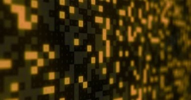 4K onaltılık kodlama konsepti. Rakamlar ve harflerle dolu fütüristik bir geçmiş. Kusursuz döngü.