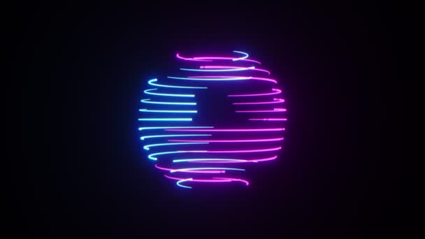 Abstract Neon Sphere Background Seamless Loop — Stock Video