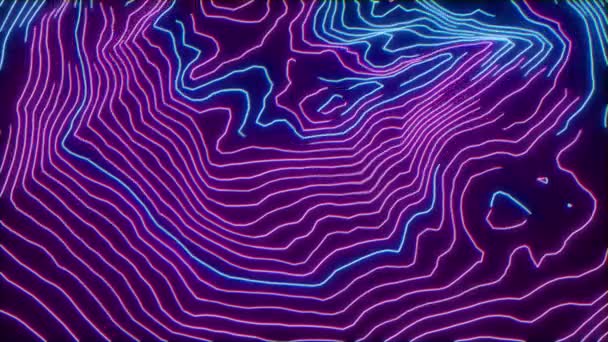 Abstract Digital Neon Topography Buclă Fără Sudură — Videoclip de stoc