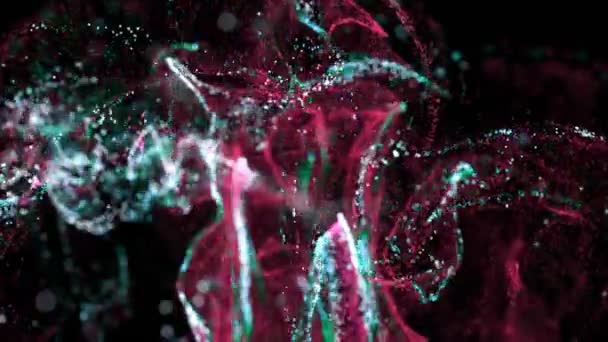 Eşsiz Parçacık Patlaması Arkaplanı Gelişmiş Cgi Simülasyonu Sığ Dof — Stok video