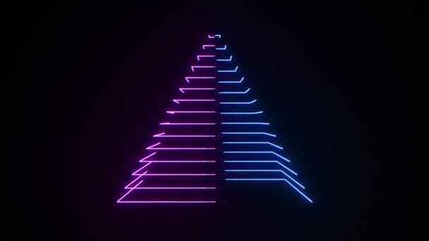 Abstract Digital Neon Pyramid Buclă Fără Sudură — Videoclip de stoc