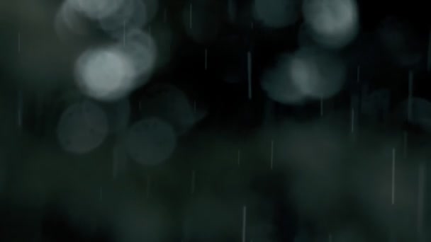 Şiddetli Bir Yağmurun Fırtına Sırasında Ağır Çekimde Düşüşünün Güzel Bir — Stok video