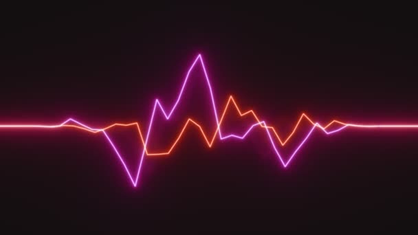 Abstrak Digital Neon Waveform Loop Tanpa Rupa — Stok Video
