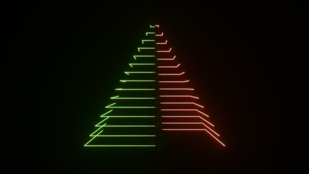 Piramide Neon Digitale Astratta Loop Senza Cuciture — Video Stock