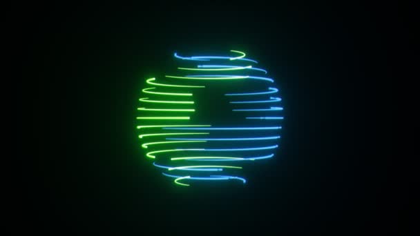 Abstrakcyjne Neonowe Tło Kuli Płynna Pętla — Wideo stockowe