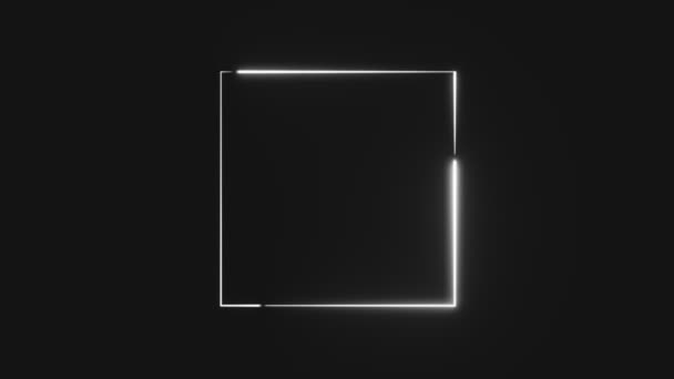 Cornice Quadrata Astratta Neon Loop Senza Soluzione Continuità — Video Stock