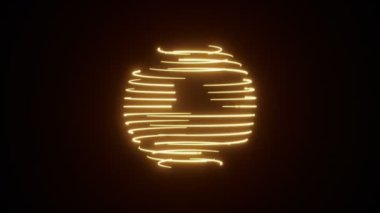 Soyut neon küre arkaplanı. Kusursuz döngü