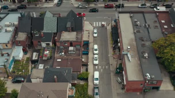 Aerial Etablerar Skott Tom Gränd Storstad Filmklipp Från — Stockvideo