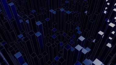 Big Data Teknoloji Konsepti. 4K Kusursuz Döngü.