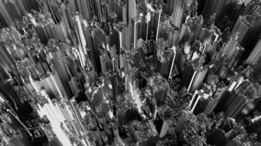 4K Futuristik Çoklu Çekirdek İşlem Kavramı. Kusursuz döngü.