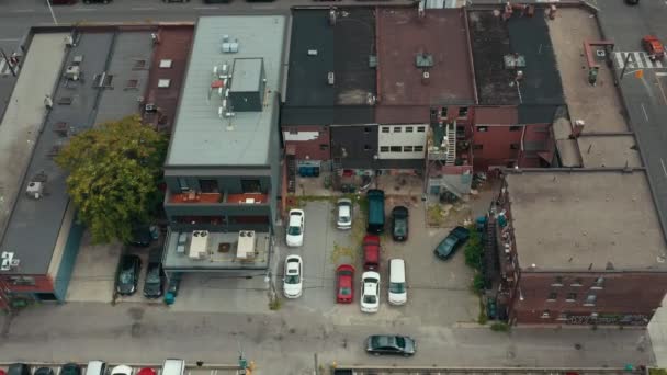 Luchtfoto Van Een Leeg Steegje Een Grote Stad Filmbeelden Van — Stockvideo