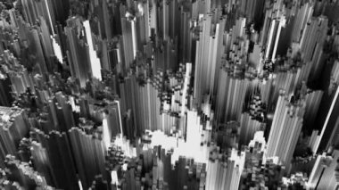 4K Futuristik Çoklu Çekirdek İşlem Kavramı. Kusursuz döngü.