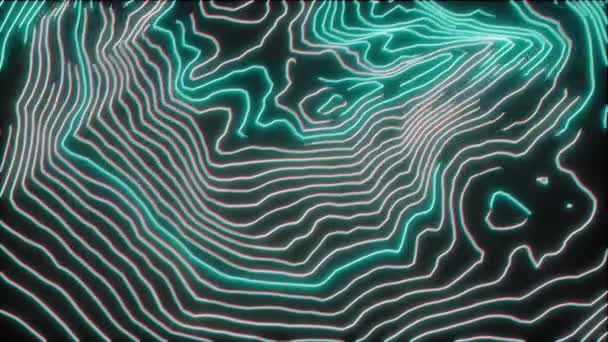 Abstract Digital Neon Topography Seamless Loop — Stock Video