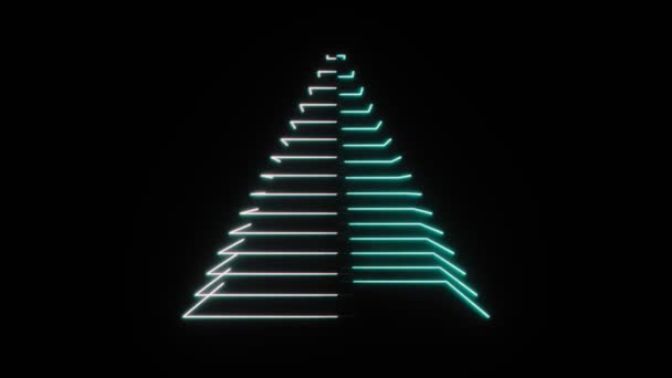 Abstrakt Digital Neonpyramid Sömlös Ögla — Stockvideo