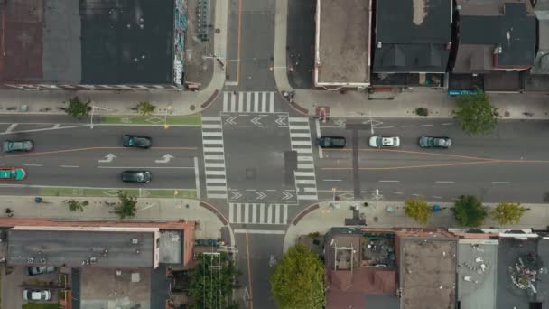 Opzet Van Een Kruispunt Een Grote Stad Luchtbeelden — Stockvideo