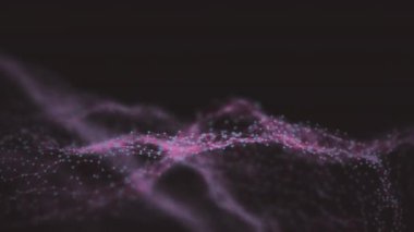 Siyah arkaplanı kopyalayan soyut çokgen ağı. 4K UHD.