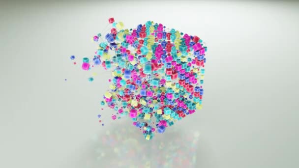 Abstract Cubic Network Bezešvé Smyčky — Stock video