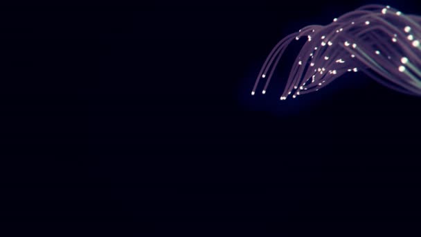 Волоконно Оптический Кабель Проходящий Через Раму Анимация Uhd — стоковое видео