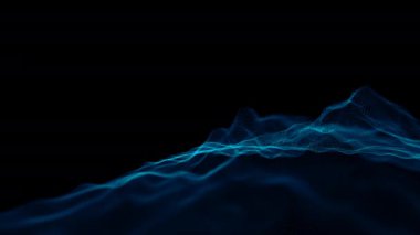 Siyah arkaplanı kopyalayan soyut çokgen ağı. 4K UHD.