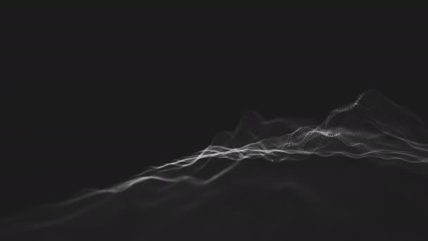 Malha Polígono Abstrato Com Espaço Cópia Fundo Preto Uhd — Vídeo de Stock