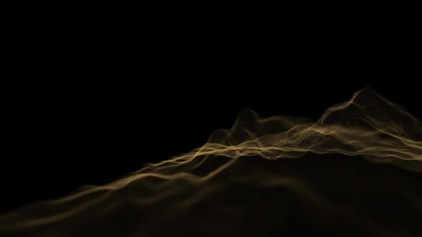 Malha Polígono Abstrato Com Espaço Cópia Fundo Preto Uhd — Vídeo de Stock