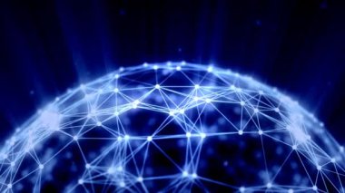 Global Ağ Bağlantıları. 4K UHD animasyonu. Kusursuz döngü.