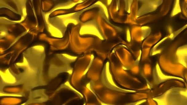 Superfície Metal Ouro Líquido Loop Sem Costura — Vídeo de Stock